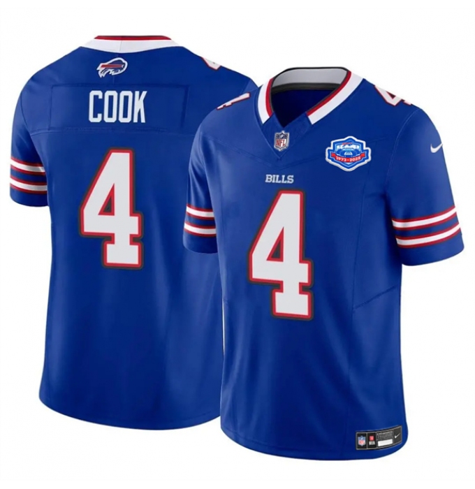 Men's Buffalo Bills #4 James Cook Blue 2025 F.U.S.E. With Farewell Vapor Untouchable Limited Football Stitched Jersey
