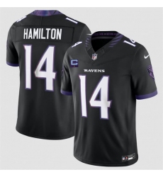 Men's Baltimore Ravens #14 Kyle Hamilton Black 2026 With 1-Star C F.U.S.E. Alternate Vapor Limited Football Stitched Jersey