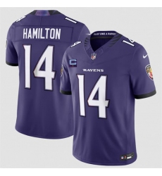 Men's Baltimore Ravens #14 Kyle Hamilton Purple 2026 With 1-Star C F.U.S.E. Vapor Limited Football Stitched Jersey
