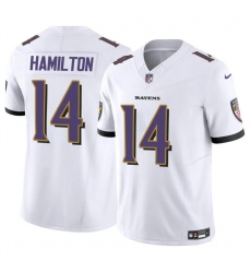 Men's Baltimore Ravens #14 Kyle Hamilton White 2025 F.U.S.E. Vapor Limited Football Jersey