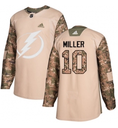 Youth Adidas Tampa Bay Lightning #10 J.T. Miller Authentic Camo Veterans Day Practice NHL Jersey