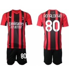Men 2021-2022 Club AC Milan home red 80 Soccer Jersey