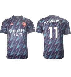 Men 2021-2022 Club Arsenal Second away aaa version blue 11 Soccer Jersey