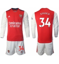 Men 2021-2022 Club Arsenal home red Long Sleeve 34 Soccer Jersey
