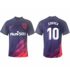 Men 2021-2022 Club Atletico Madrid away aaa version purple 10 Soccer Jersey