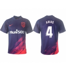 Men 2021-2022 Club Atletico Madrid away aaa version purple 4 Soccer Jersey
