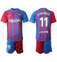 Men 2021-2022 Club Barcelona home red 11 Nike Soccer Jerseys