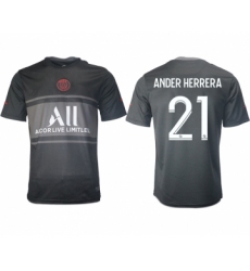 Men 2021-2022 Club Paris St German Second away aaa version black 21 Soccer Jersey