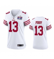 Women's San Francisco 49ers #13 Brock Purdy White 2023 F U S E Vapor Untouchable Limited Stitched Football 2024 Super Bowl LVIII Jersey