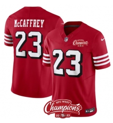 Men's San Francisco 49ers #23 Christian McCaffrey Red 2023 F.U.S.E. NFC West Champions Alternate Football Stitched Jersey