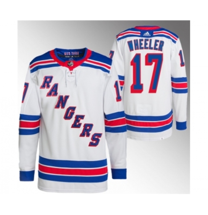 Men's New York Rangers #17 Blake Wheeler White Stitched Jersey