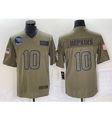 Men's Nike Tennessee Titans #10 DeAndre Hopkins NEW Olive 2019 Salute To Service Stitched Limited Jersey