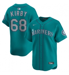 Men's Seattle Mariners #68 George Kirby Aqua Limited Stitched Baseball Jersey