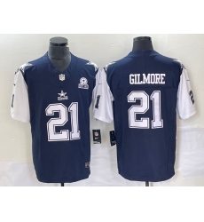 Men's Nike Dallas Cowboys #21 Stephon Gilmore Navy Thanksgiving 2023 F.U.S.E. Stitched Football Jersey