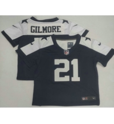 Toddler Dallas Cowboys #21 Stephon Gilmore Blue Thanksgiving Vapor Stitched Limited Jersey