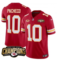 Men’s Kansas City Chiefs #10 Isiah Pacheco Red 2023 F.U.S.E. AFC West Champions With NKH Vapor Untouchable Limited Football Stitched Jersey