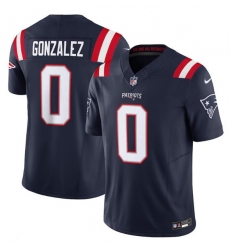 Men's New England Patriots #0 Christian Gonzalez Navy 2025 F.U.S.E. Vapor Limited Football Stitched Jersey