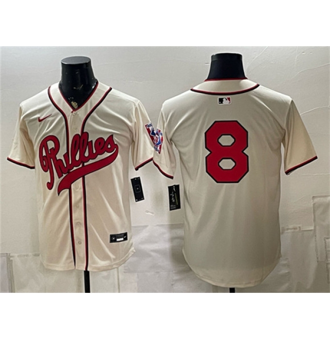 Men's Philadelphia Phillies #8 Nick Castellanos Cream 2026 Field of Dreams Stadium Stitched Baseball Jersey