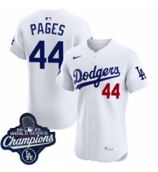 Men's Los Angeles Dodgers 44 Andy Pages Cool Base 2025 World Champions Stitched Baseball Jersey White