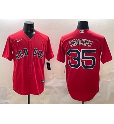 Men's Boston Red Sox #35 Garrett Crochet Red Cool Base Stitched Baseball Jersey