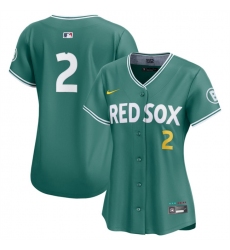 Women's Boston Red Sox #2 Alex Bregman Green 2025 City Connect Limited Stitched Baseball Jersey(Run Small)