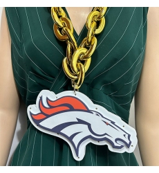 Denver Broncos Fan Chain, NFL fans, Team Logo Big necklace,  large  pendant, Medal gift clothing tag Accessories
