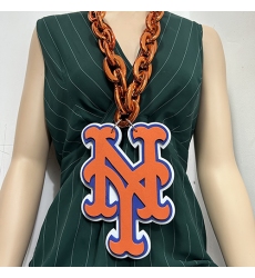 New York Mets Fan Chain, MLB fans, Team Logo Big necklace,  large  pendant, Medal gift clothing tag Accessories
