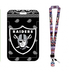 Las Vegas Raider  ID Stickers Badge Holder with Lanyard, Hard Plastic Key Card Work Badge Sleeve for Office, School, Factory, ID Credit Cards, Proximity Ke