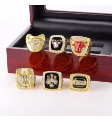 6pcs Chicago Bulls Ring Set Ring 2022 Euroband Box - No. 11