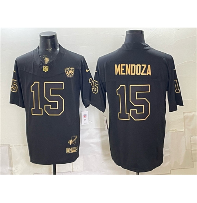Men's Las Vegas Raiders #15 Fernando Mendoza Black Gold F.U.S.E. 65th Anniversary Vapor Untouchable Limited Football Stitched Jersey