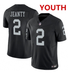 Youth Las Vegas Raiders #2 Ashton Jeanty Black 2025 F.U.S.E. Vapor Stitched Football Jersey