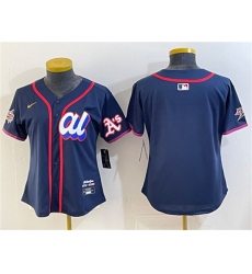 Women's American League Oakland Athletics Blank Navy 2025 All-Star Edition Limited Stitched Baseball Jersey(Run Small)