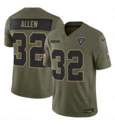 Men's Las Vegas Raiders #32 Marcus Allen Olive 2025 Salute to Service Limited Football Stitched Jersey