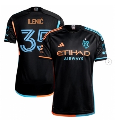 Men's New York City FC Mitja Ilenič adidas Black 2024 24 7 Kit Authentic Player Jersey