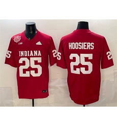 Men's Indiana Hoosiers #25 Hoosiers Red F.U.S.E. 2025 National Champions Patch Stitched Football Jersey