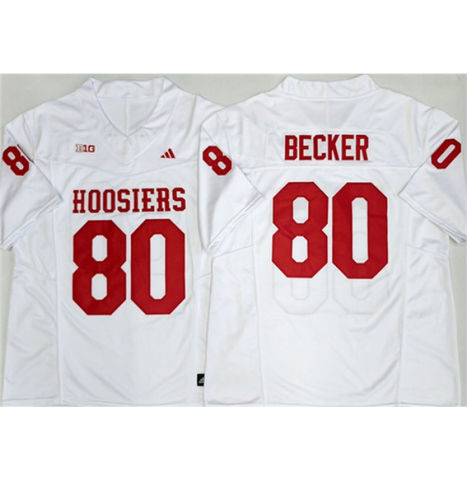 Men's Indiana Hoosiers #80 Charlie Becker White 2026 F.U.S.E. Stitched Basketball Jerseys