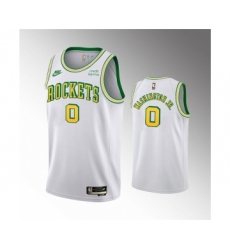 Men's Houston Rockets #0 TyTy Washington Jr. White Swingman Classic Edition Stitched Basketball Jersey
