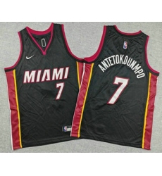 Youth Miami Heat #7 Giannis Antetokounmpo Black Icon Swingman Jersey