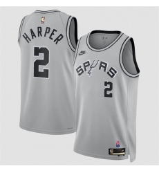 Men's San Antonio Spurs #2 Dylan Harper Silver 2026-27 Classic Edition Stitched Basketball Jersey