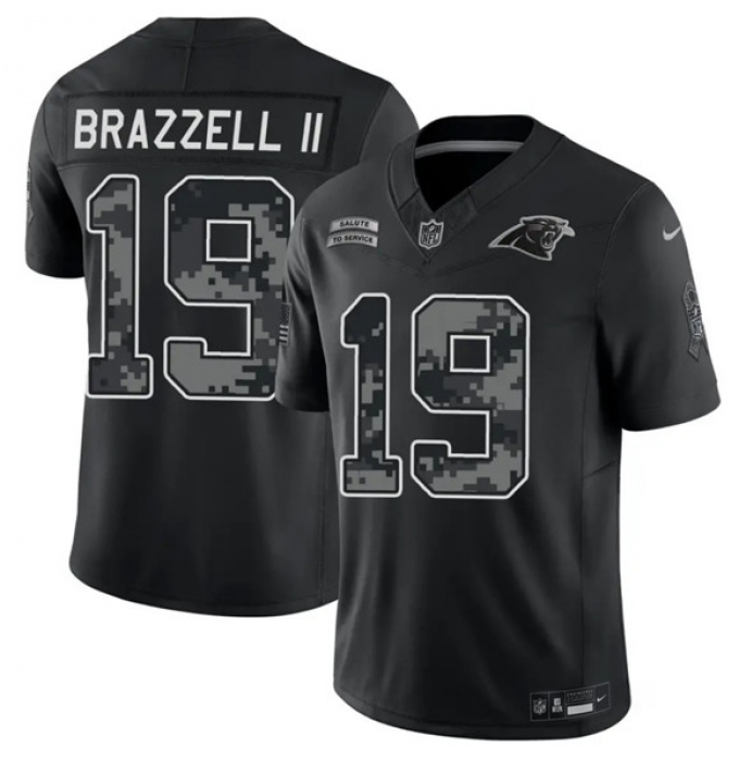 Men's Carolina Panthers #19 Chris Brazzell II Black F.U.S.E. 2026 Salute to Service Limited Football Stitched Jersey