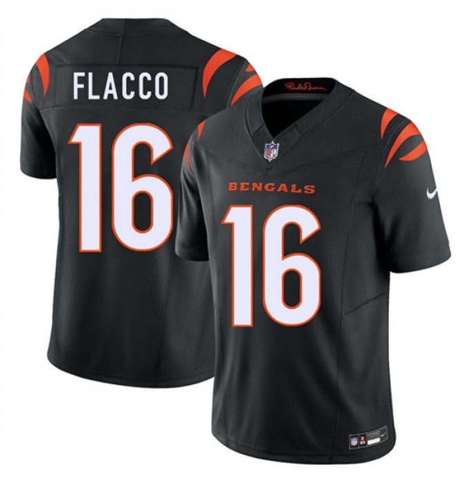 Men's Cincinnati Bengals #16 Joe Flacco Black 2025 F.U.S.E. Vapor Untouchable Limited Football Stitched Jersey