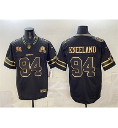 Men's Dallas Cowboys #94 Marshawn Kneeland Black Gold 2025 F.U.S.E. With 5x Super Bowl Champions & Established In 1960 Vapor Limited Stitched Football Jers
