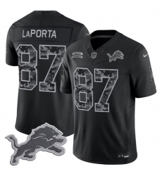 Men's Detroit Lions #87 Sam LaPorta Black F.U.S.E. 2026 Salute to Service Limited Football Stitched Jersey