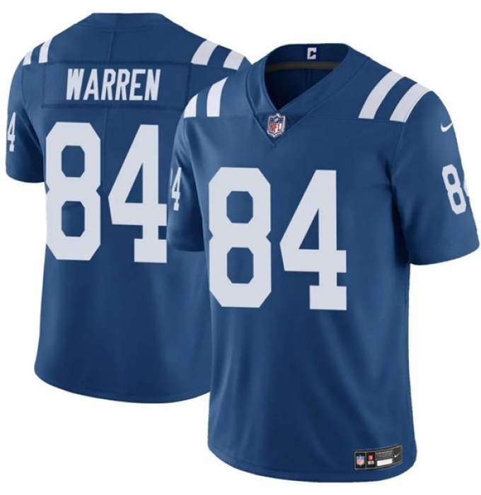 Men's Indianapolis Colts #84 Tyler Warren Blue Vapor Limited Football Stitched Jersey