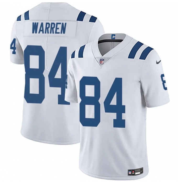 Men's Indianapolis Colts #84 Tyler Warren White Vapor Limited Football Stitched Jersey