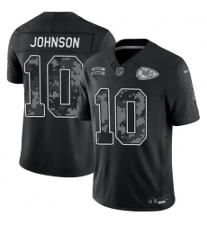 Men's Kansas City Chiefs #10 Emmett Johnson Black 2026 F.U.S.E. Salute to Service Limited Football Stitched Jersey