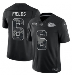 Men's Kansas City Chiefs #6 Justin Fields Black 2026 F.U.S.E. Salute to Service Limited Football Stitched Jersey