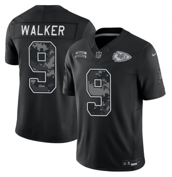 Men's Kansas City Chiefs #9 Kenneth Walker III Black 2026 F.U.S.E. Salute to Service Limited Football Stitched Jersey