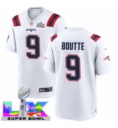 Men's New England Patriots #9 Kayshon Boutte White 2025 2026 Super Bowl LX F U S E Stitched Jersey