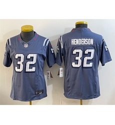 Women's New England Patriots #32 TreVeyon Henderson 2025 “Rivalries” Stitched Football Jersey(Run Small)
